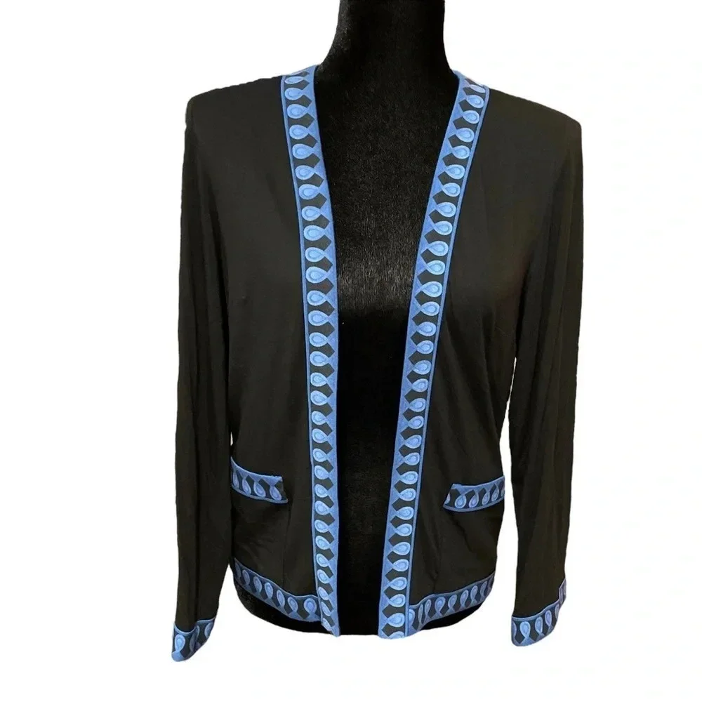 AVERARDO BESSI Printed Soft Jersey Knit Cardigan Blazer Jacket